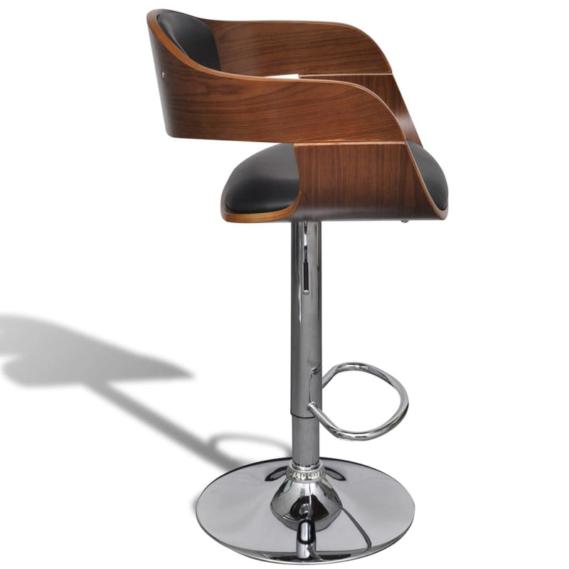 Bar Stools 2 pcs Black Bent Wood and Faux Leather Payday Deals