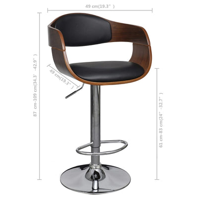 Bar Stools 2 pcs Black Bent Wood and Faux Leather Payday Deals