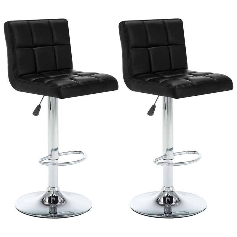 Bar Stools 2 pcs Black Faux Leather Payday Deals