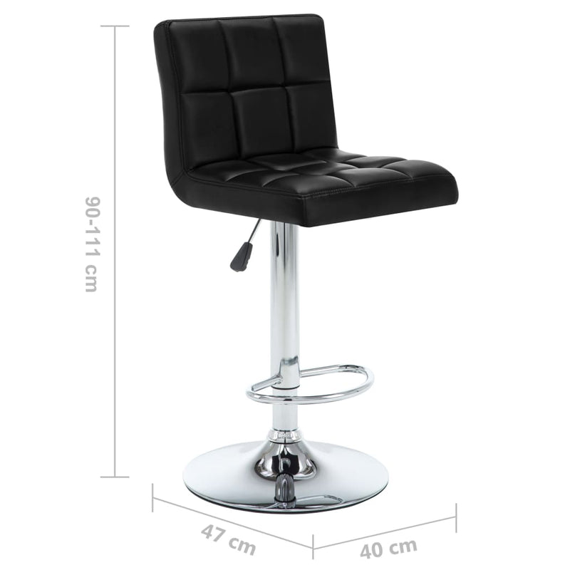 Bar Stools 2 pcs Black Faux Leather Payday Deals