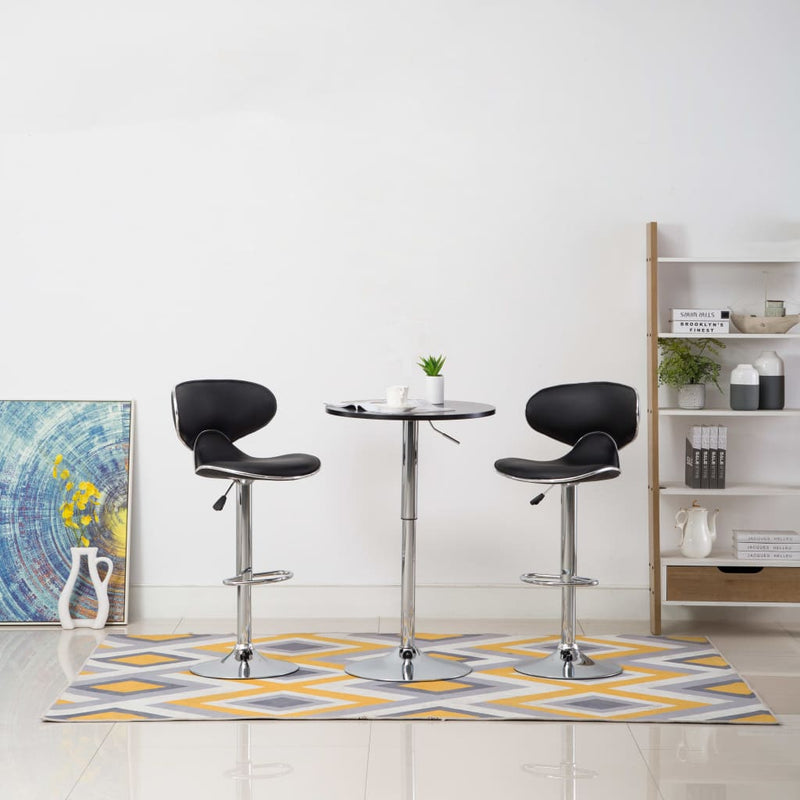 Bar Stools 2 pcs Black Faux Leather Payday Deals