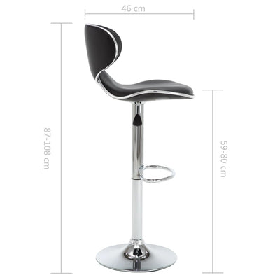 Bar Stools 2 pcs Black Faux Leather Payday Deals