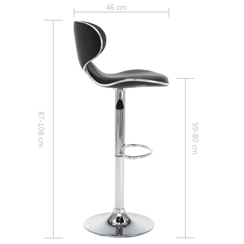 Bar Stools 2 pcs Black Faux Leather Payday Deals