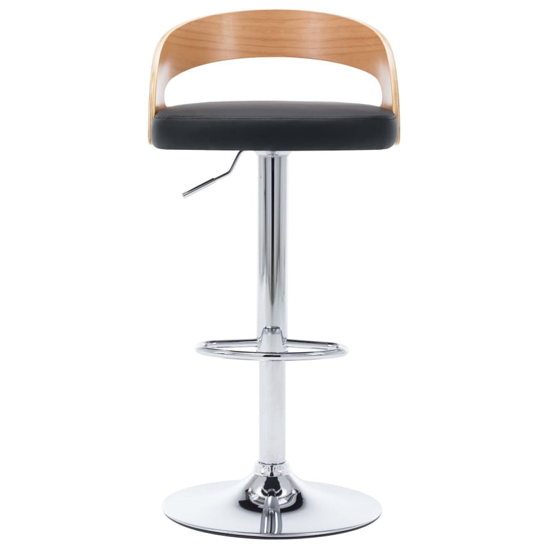 Bar Stools 2 pcs Black Faux Leather and Bentwood Payday Deals