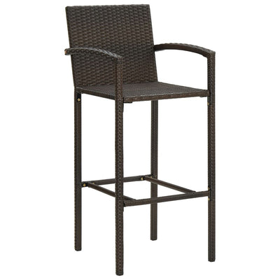 Bar Stools 2 pcs Brown Poly Rattan Payday Deals