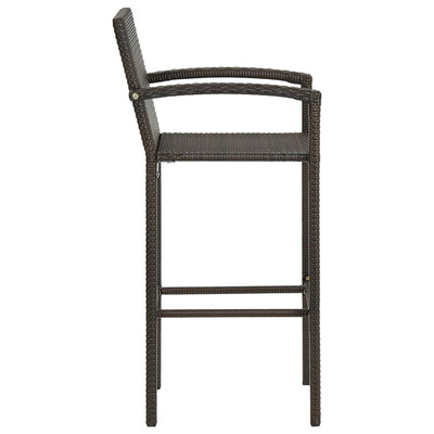 Bar Stools 2 pcs Brown Poly Rattan Payday Deals