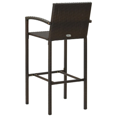 Bar Stools 2 pcs Brown Poly Rattan Payday Deals