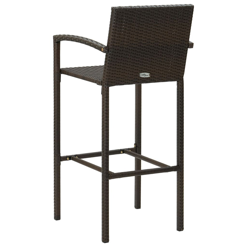 Bar Stools 2 pcs Brown Poly Rattan Payday Deals