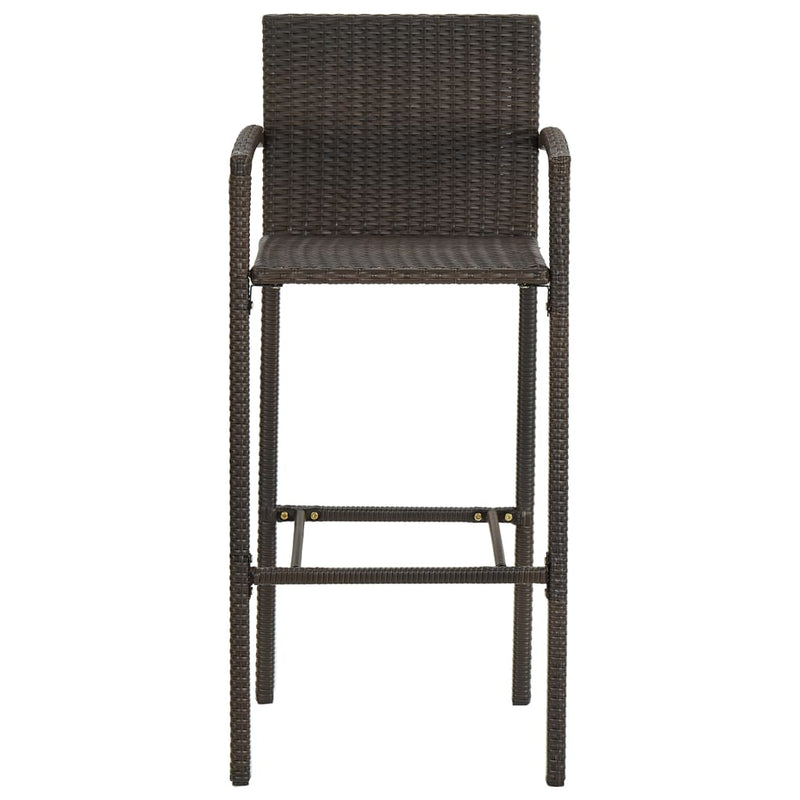 Bar Stools 2 pcs Brown Poly Rattan Payday Deals