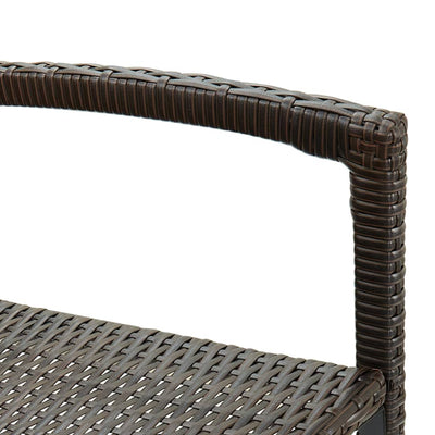 Bar Stools 2 pcs Brown Poly Rattan Payday Deals