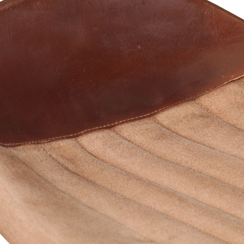 Bar Stools 2 pcs Brown Real Leather Payday Deals