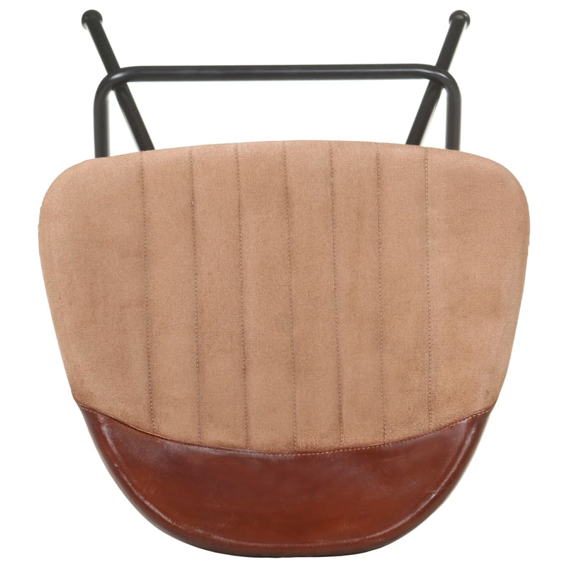 Bar Stools 2 pcs Brown Real Leather Payday Deals