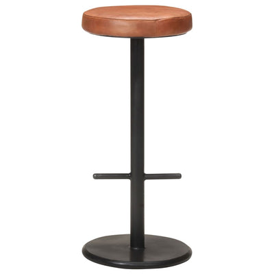 Bar Stools 2 pcs Brown Real Leather Payday Deals