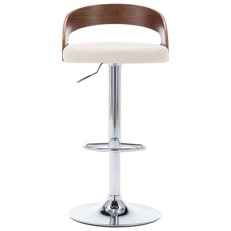 Bar Stools 2 pcs Cream Faux Leather and Bentwood Payday Deals