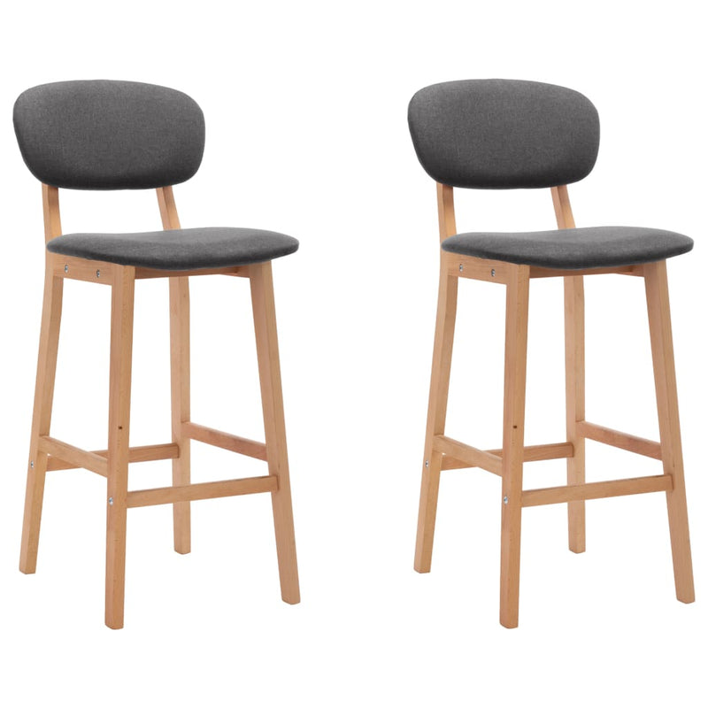 Bar Stools 2 pcs Dark Grey Fabric Payday Deals