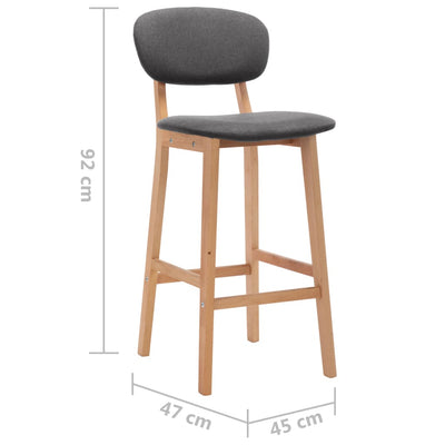 Bar Stools 2 pcs Dark Grey Fabric Payday Deals