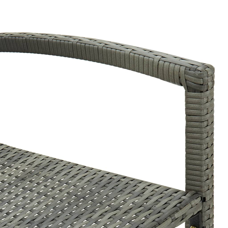 Bar Stools 2 pcs Grey Poly Rattan Payday Deals