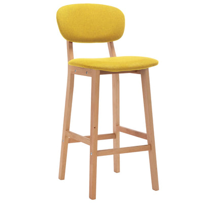 Bar Stools 2 pcs Mustard Yellow Fabric Payday Deals