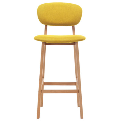 Bar Stools 2 pcs Mustard Yellow Fabric Payday Deals