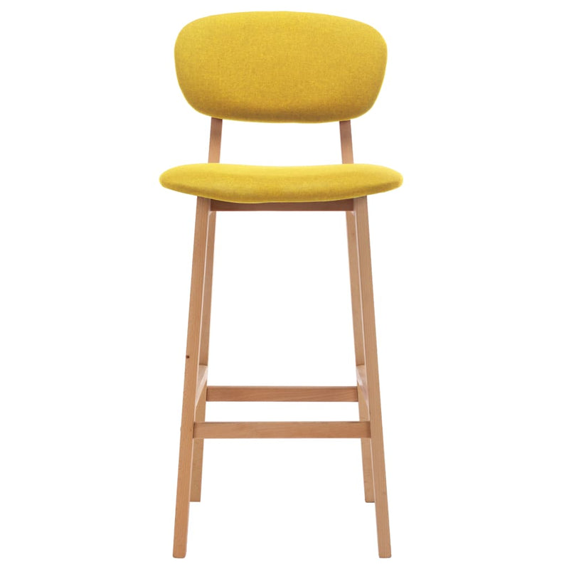 Bar Stools 2 pcs Mustard Yellow Fabric Payday Deals