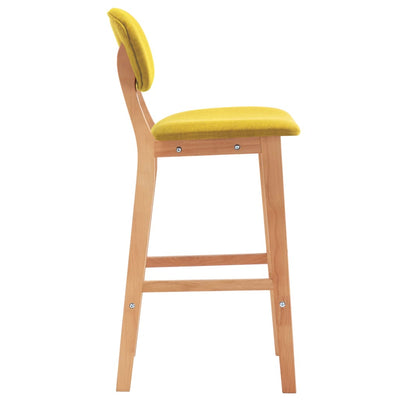 Bar Stools 2 pcs Mustard Yellow Fabric Payday Deals