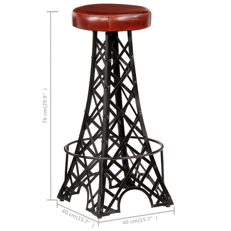Bar Stools 2 pcs Real Leather Payday Deals