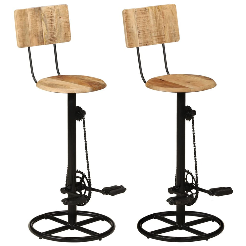 Bar Stools 2 pcs Solid Wood Mango Payday Deals