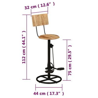 Bar Stools 2 pcs Solid Wood Mango Payday Deals