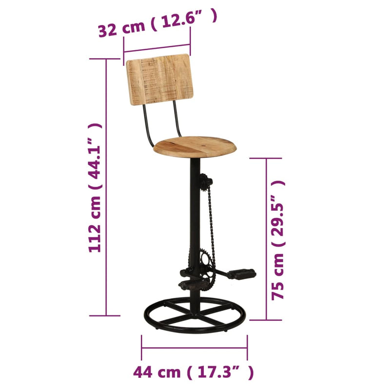 Bar Stools 2 pcs Solid Wood Mango Payday Deals