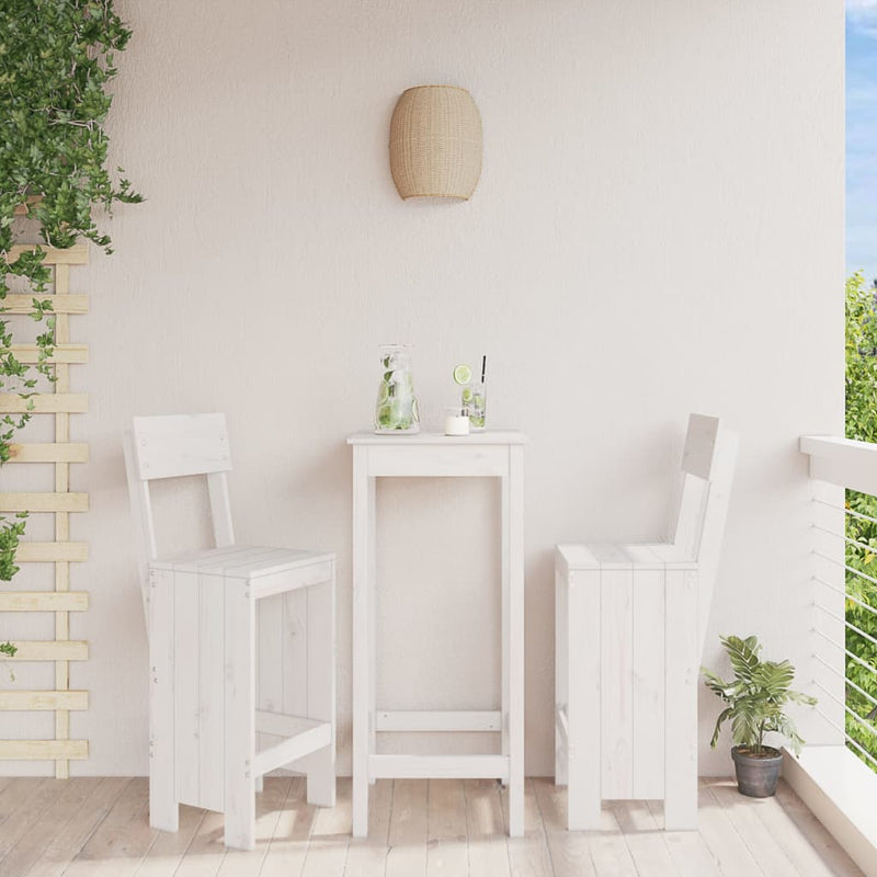 Bar Stools 2 pcs White 40x48.5x115.5 cm Solid Wood Pine Payday Deals