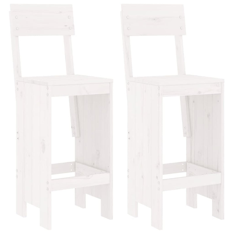 Bar Stools 2 pcs White 40x48.5x115.5 cm Solid Wood Pine Payday Deals