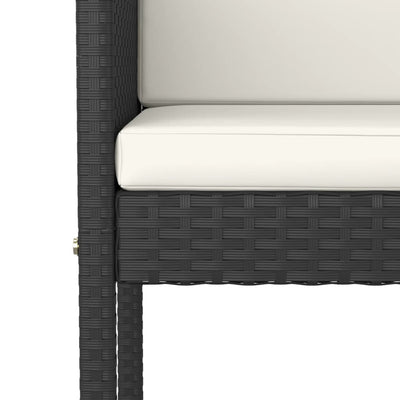 Bar Stools 2 pcs with Cushions Black Poly Rattan Payday Deals