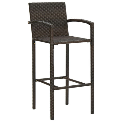 Bar Stools 4 pcs Brown Poly Rattan Payday Deals