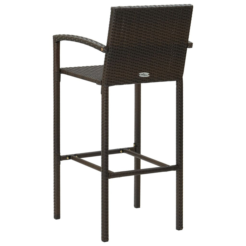 Bar Stools 4 pcs Brown Poly Rattan Payday Deals