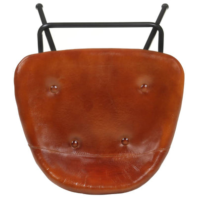 Bar Stools 4 pcs Brown Real Leather Payday Deals