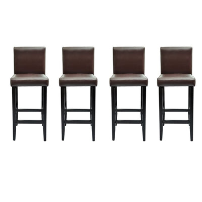 Bar Stools 4 pcs Dark Brown Faux Leather Payday Deals