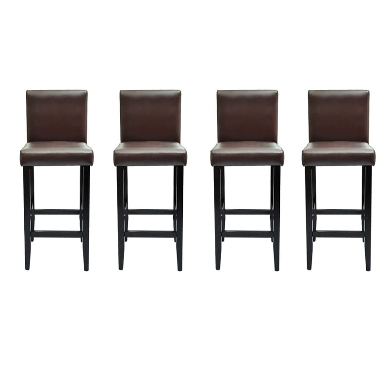 Bar Stools 4 pcs Dark Brown Faux Leather Payday Deals