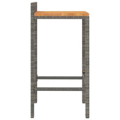 Bar Stools 4 pcs Grey Poly Rattan and Solid Wood Acacia Payday Deals