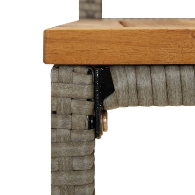 Bar Stools 4 pcs Grey Poly Rattan and Solid Wood Acacia Payday Deals