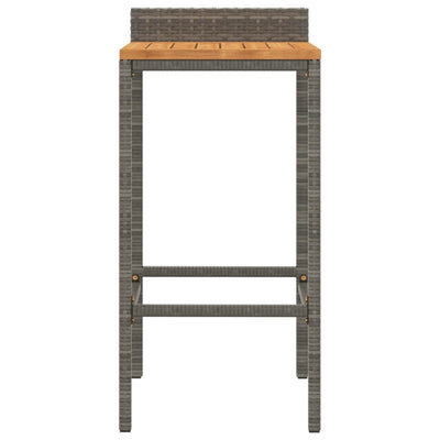 Bar Stools 4 pcs Grey Poly Rattan and Solid Wood Acacia Payday Deals