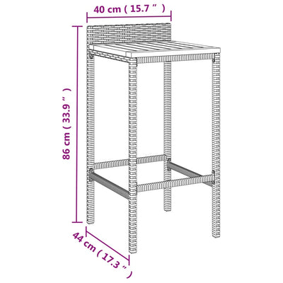 Bar Stools 4 pcs Grey Poly Rattan and Solid Wood Acacia Payday Deals