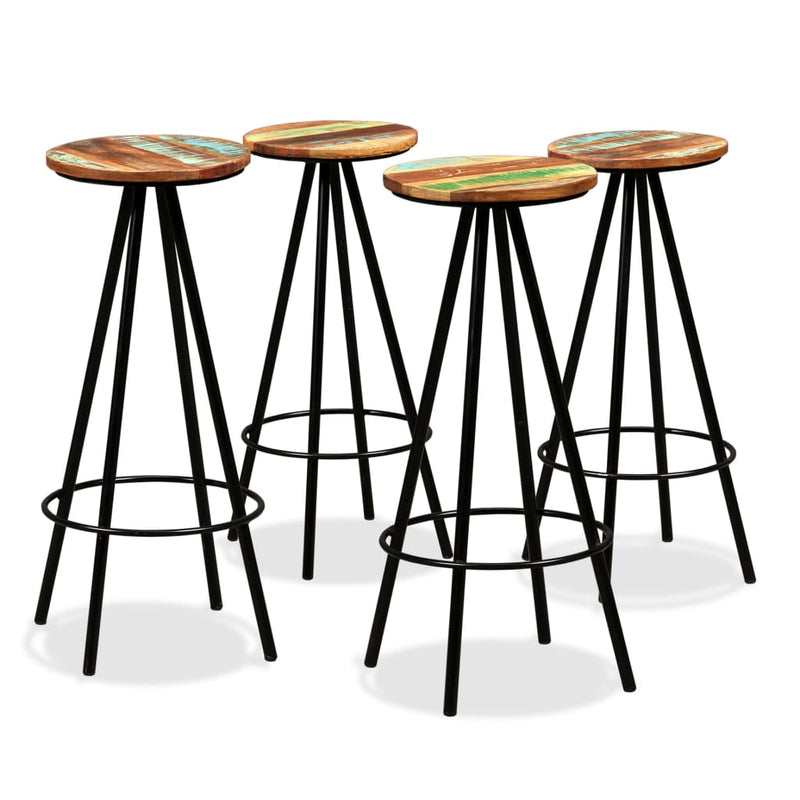 Bar Stools 4 pcs Solid Reclaimed Wood Payday Deals