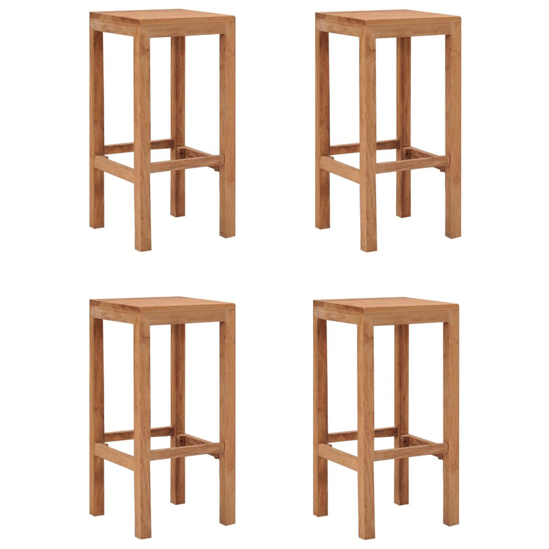 Bar Stools 4 pcs Solid Wood Teak Payday Deals