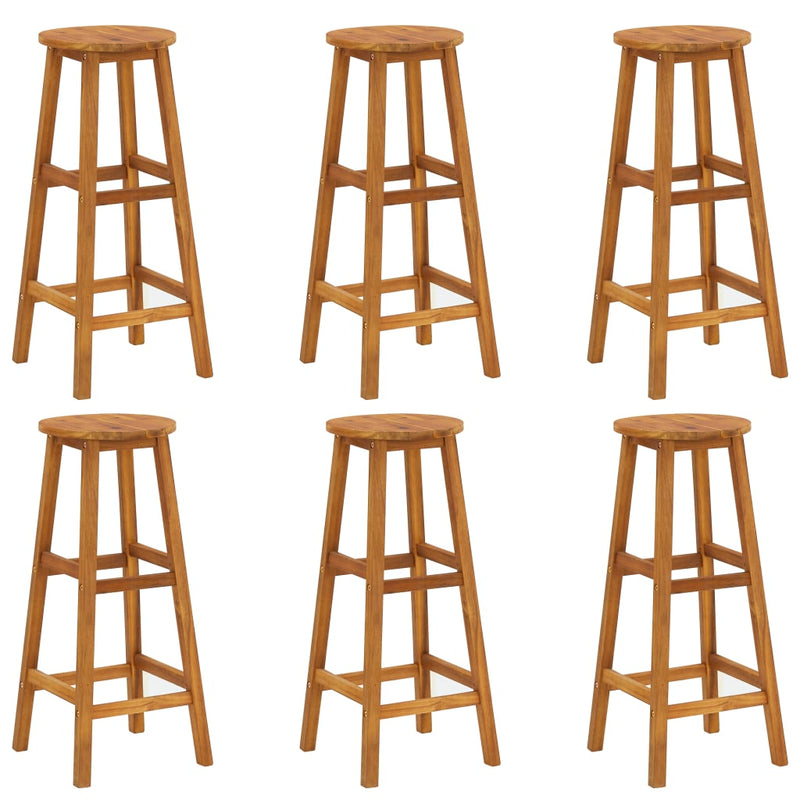 Bar Stools 6 pcs Solid Acacia Wood Payday Deals