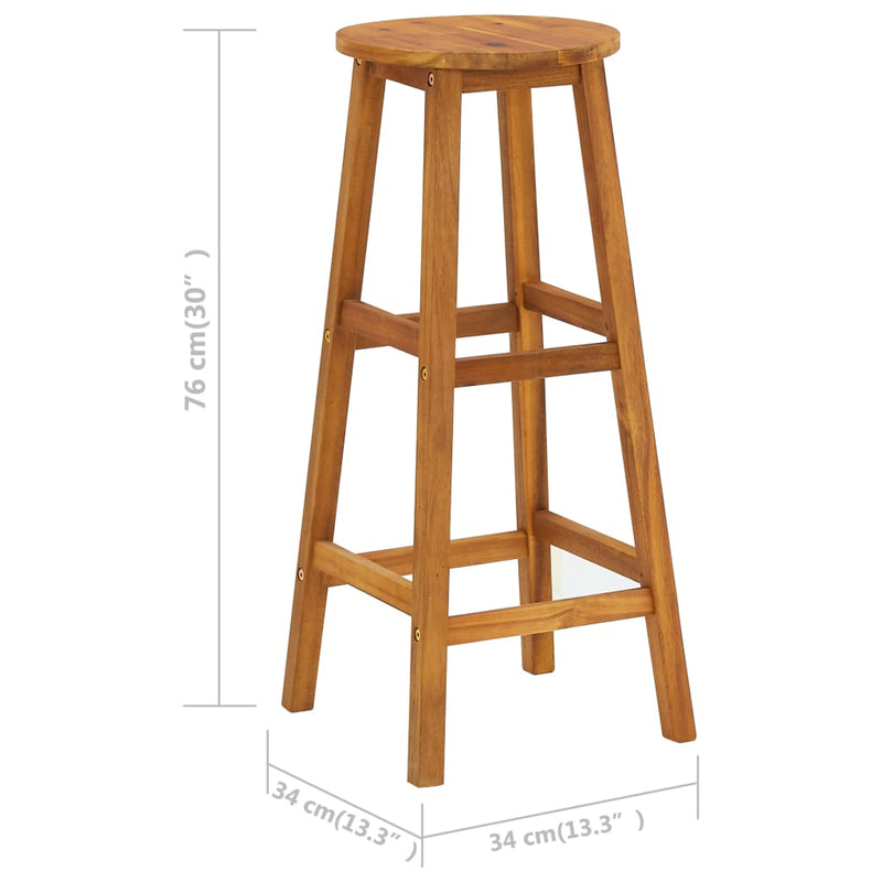 Bar Stools 6 pcs Solid Acacia Wood Payday Deals