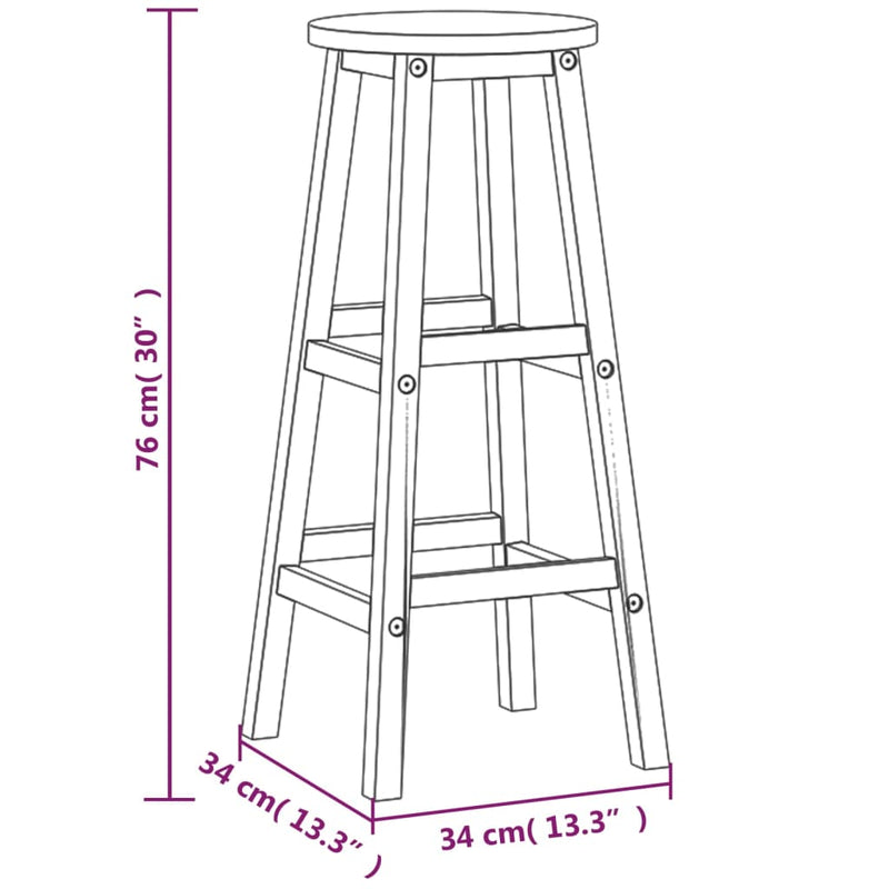 Bar Stools 8 pcs Solid Wood Acacia Payday Deals