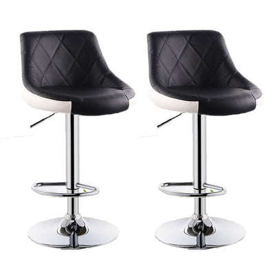 Bar Stools Kitchen Bar Stool Leather Barstools Swivel Gas Lift Counter Chairs x2 BS8403 Black