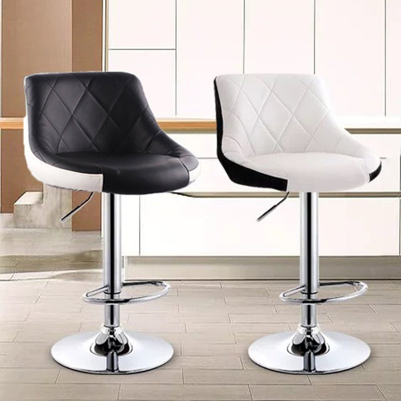 Bar Stools Kitchen Bar Stool Leather Barstools Swivel Gas Lift Counter Chairs x2 BS8403 Black Payday Deals