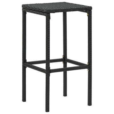 Bar Stools with Cushions 4 pcs Black Poly Rattan Payday Deals