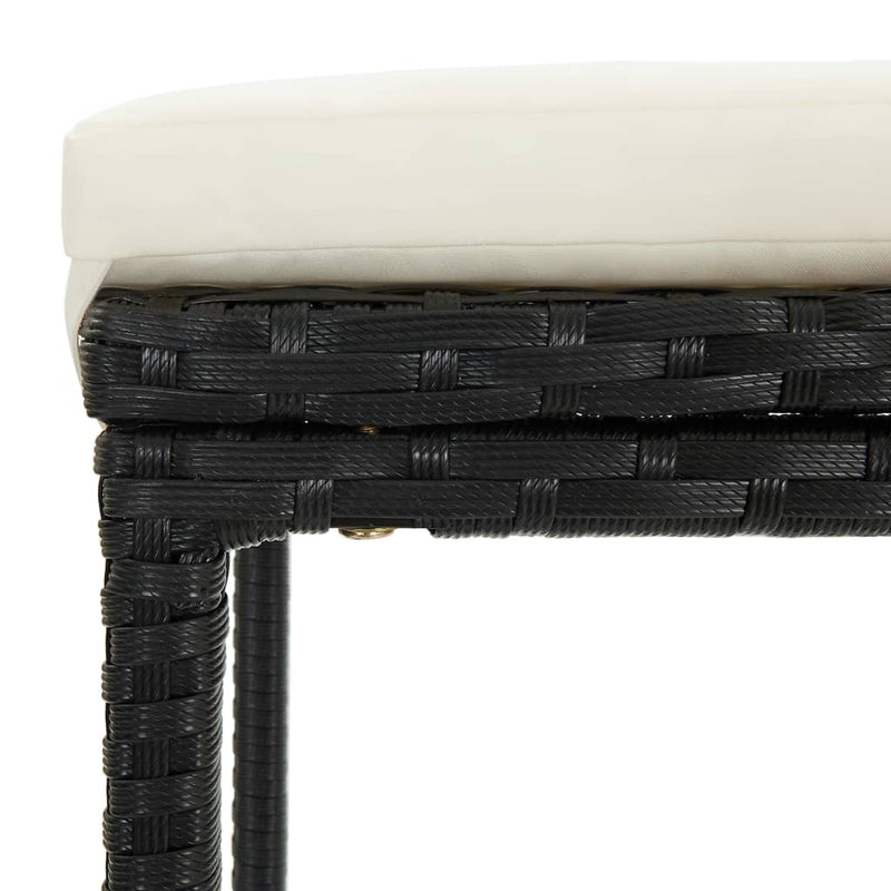 Bar Stools with Cushions 4 pcs Black Poly Rattan Payday Deals